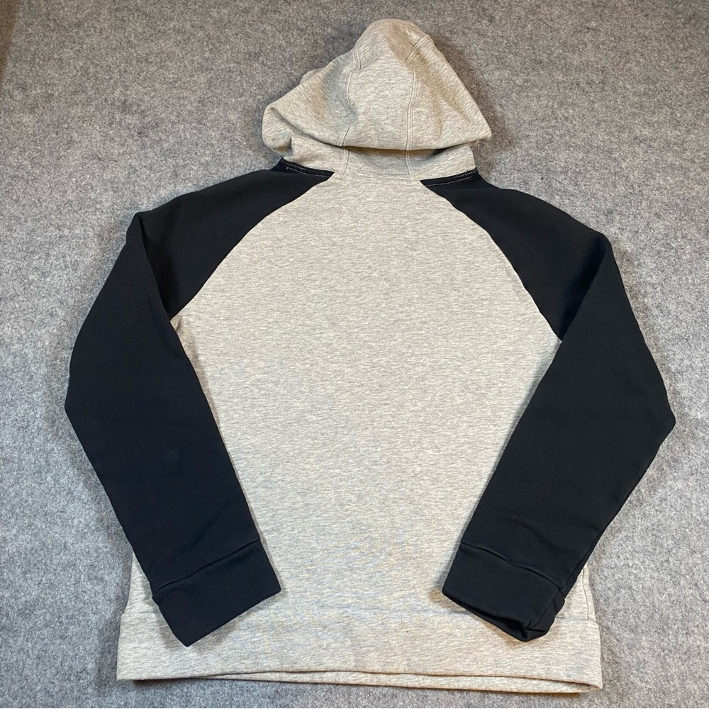 Adidas Embroidered Heathered Gray/Black Hoodie Sweatshirt Boys Size M (10-12) - Picture 10 of 11